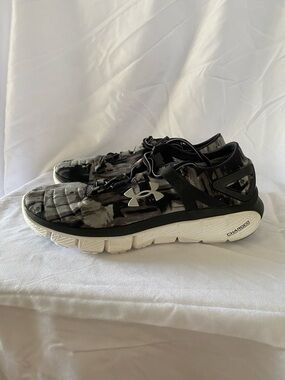 Under Armour Black & White Camo-Pattern Running Sneakers